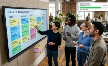 best project management software for small teams in 2026, team gathered around a shared task board on screen
