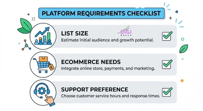 checklist for evaluating email marketing tool needs before comparing platforms