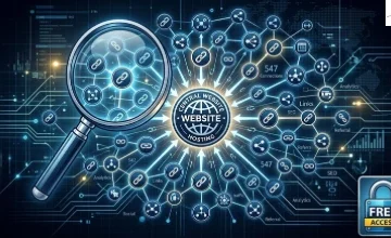 backlinks checker free tools in 2026, magnifying glass examining a web of backlinks pointing to a website
