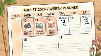content planning calendar showing three days of Independence Day content leading up to August 15