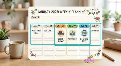 content planning calendar showing three days of Republic Day content leading up to January 26
