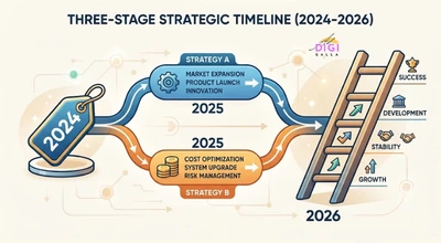 timeline showing Semrush's pricing evolving from one plan, through a two-track split, to today's consolidated four-tier system