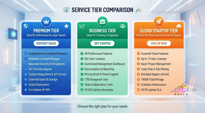 comparison of features included in Hostinger's Premium, Business, and Cloud Startup plans