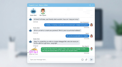 illustration of Hostinger's support conversation